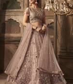 Baby Pink Net Heavy Embroidery Semi Stitched Lehenga Choli