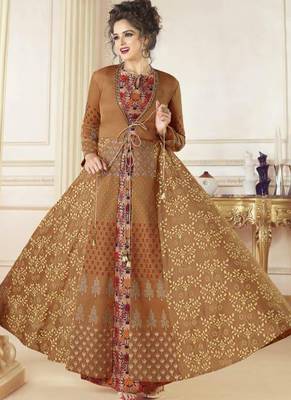 Mustard digital print satin stitched salwar 1