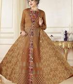 Mustard digital print satin stitched salwar