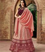 Red Embroidered Silk Lehenga With Dupatta