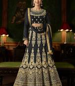 Black Embroidered Silk Semi Stitched Salwar With Dupatta
