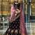 Brown Embroidered Velvet Lehenga With Dupatta