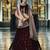 Coffee Embroidered Velvet Lehenga With Dupatta