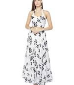 Inddus Black & White Georgette Printed Semi Stitched Lehenga Choli