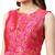 Inddus Pink Art Silk Woven Unstiched Top With Cream Art Silk Woven Semi Stitched Skirt