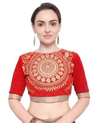 Aasvaa Blue Color Net Embroidered Semi-Stitched Lehenga Choli 3
