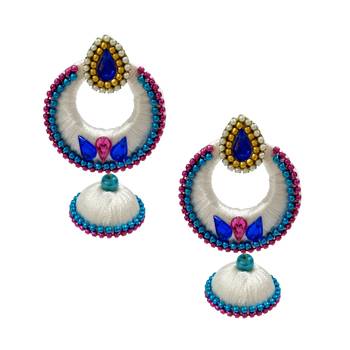 White chandbali earrings 1