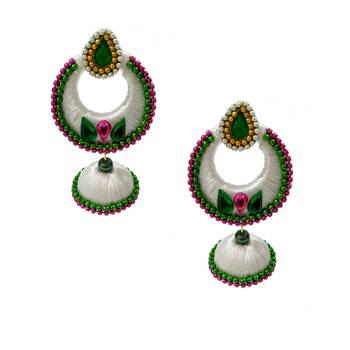 White chandbali earrings 1