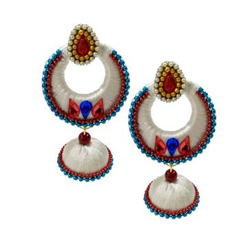 White chandbali earrings 1