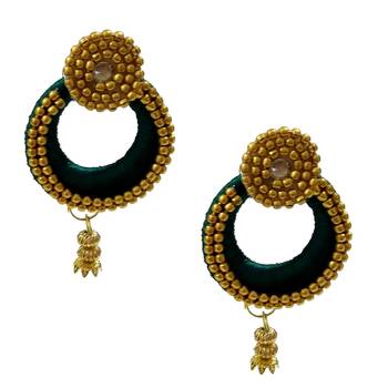 Green chandbali earrings 1