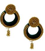 Green chandbali earrings