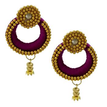 Purple chandbali earrings 1