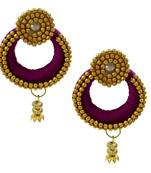 Purple chandbali earrings