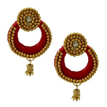 Red chandbali earrings 1