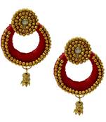 Red chandbali earrings