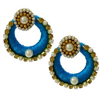 Blue chandbali earrings 1