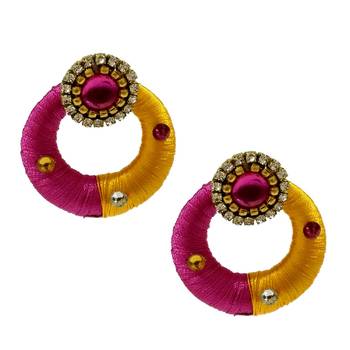 Pink chandbali earrings 1