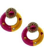 Pink chandbali earrings