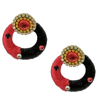 Red chandbali earrings 1