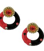 Red chandbali earrings