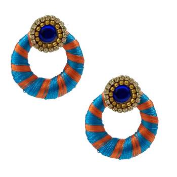 Blue chandbali earrings 1