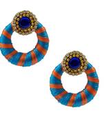 Blue chandbali earrings