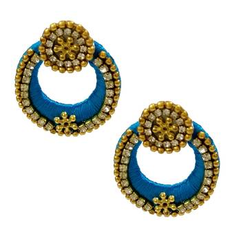 Blue chandbali earrings 1
