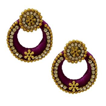 Purple chandbali earrings 1