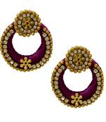 Purple chandbali earrings