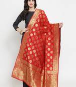 Red Banarasi Art Silk Women's Dupatta