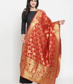 Red Banarasi Art Silk Women's Dupatta