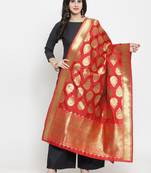 Red Banarasi Art Silk Women's Dupatta