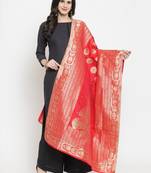 Red Banarasi Art Silk Women's Dupatta