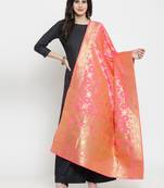 Pink Banarasi Art Silk Women's Dupatta