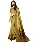 Green art silk saree with blouse
