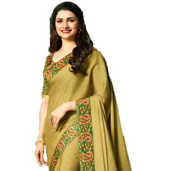 Green art silk saree with blouse 2