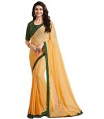 Yellow art silk saree with blouse