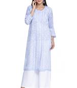 Ada Hand Embroidered Mauve Cotton Lucknow Chikan Kurti A306985