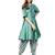 Inddus Green Tafeta Self Design Dhoti Kurta Set