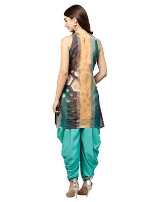 Inddus Gold Chanderi Cotton Woven Dhoti Kurta Set 3