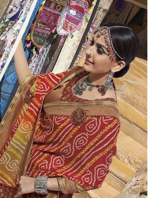 Multicolor embroidered georgette saree with blouse 2