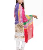 Multicolor Bandhej Dupatta