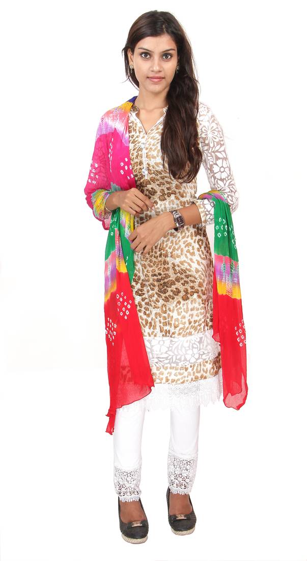 Multicolor Bandhej Dupatta