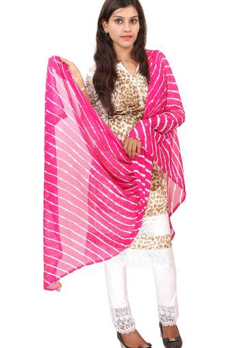 Pink Lahariya Dupatta