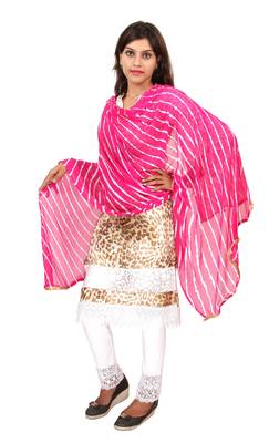 Pink Lahariya Dupatta 2
