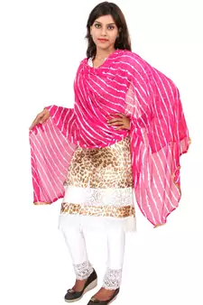 Pink Lahariya Dupatta