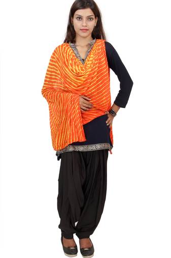 Orange Lahariya Dupatta