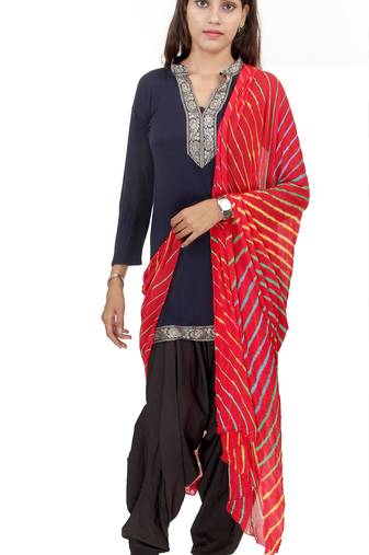 Red Multi Lahariya