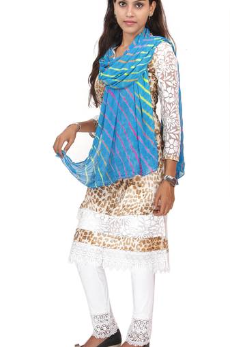 Light Blue Multi Lahariya Dupatta
