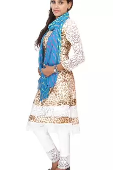 Light Blue Multi Lahariya Dupatta